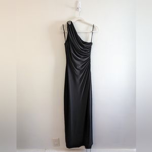 Lauren Ralph Lauren Black One Shoulder Evening Dress